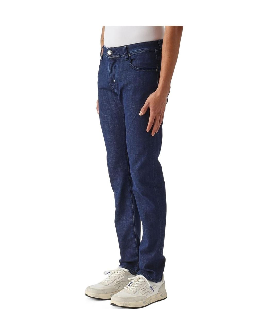 Jacob Cohen Blue Logo Patch Slim-Fit Jeans for men