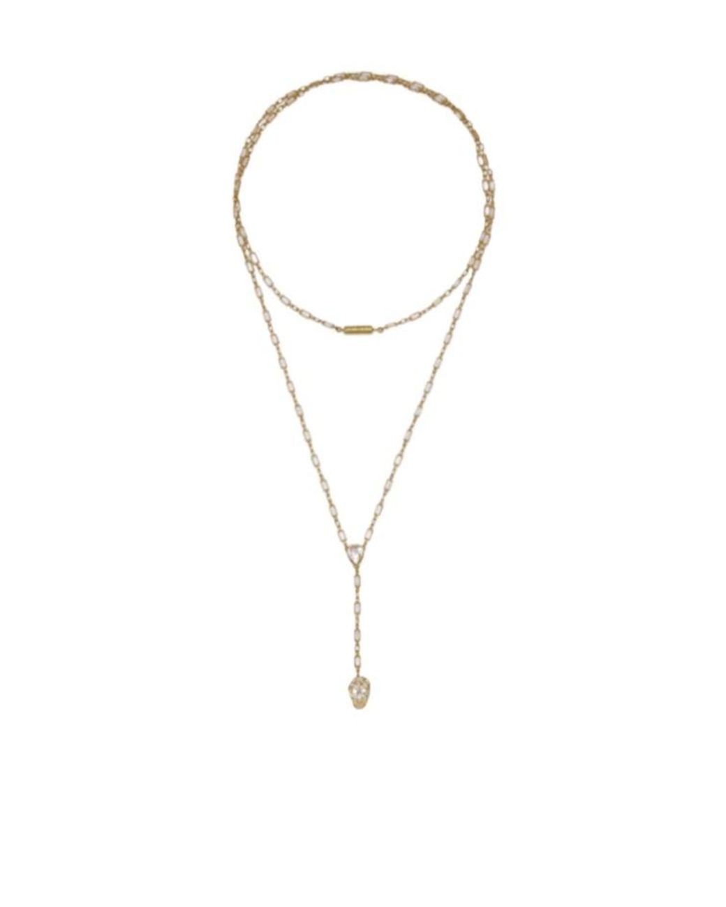 McQueen White Skull Pendant Necklace