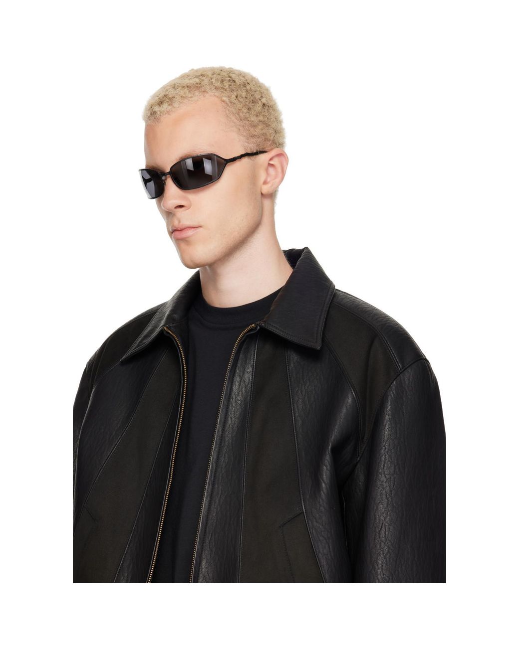 Kuboraum White Wraparound Sunglasses for men