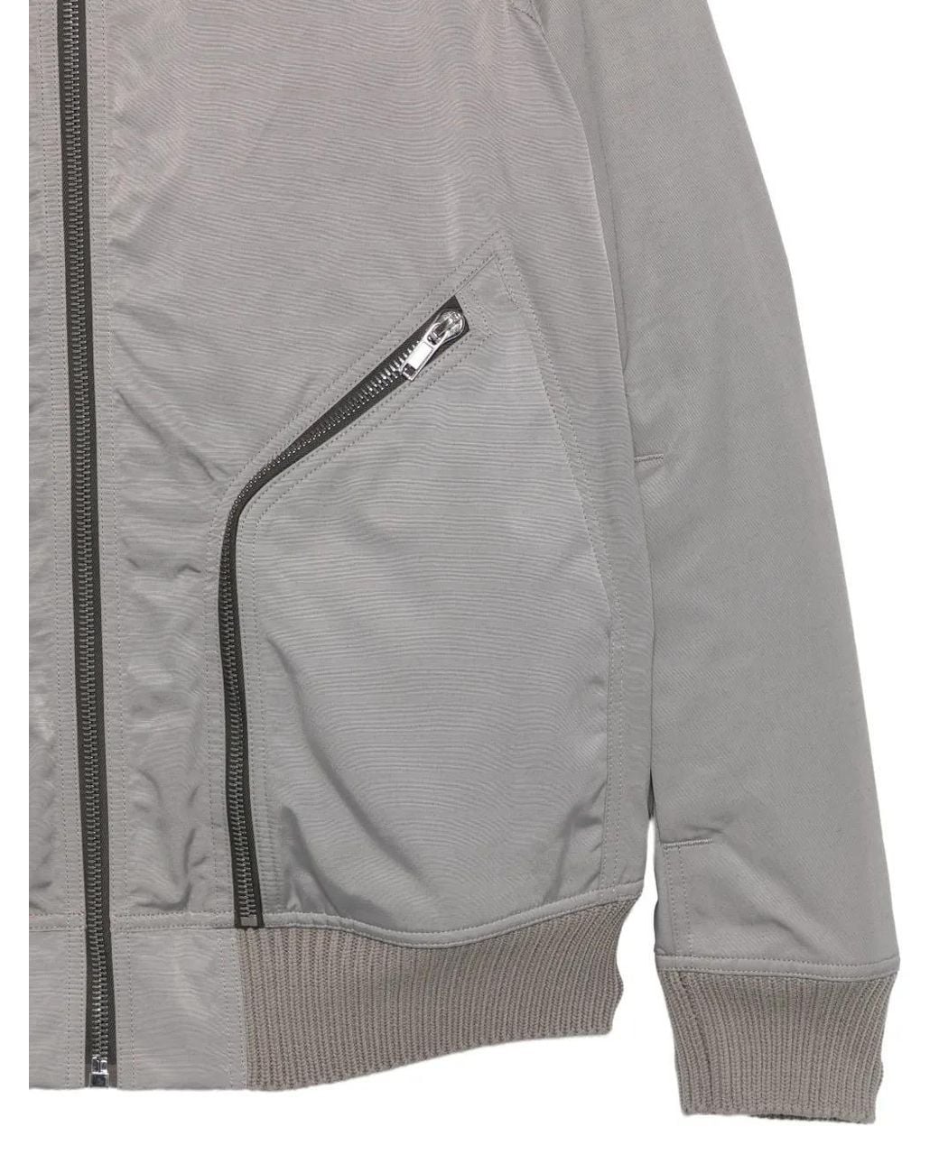 Rick Owens Gray Zip-Up Bomber Jacket for men