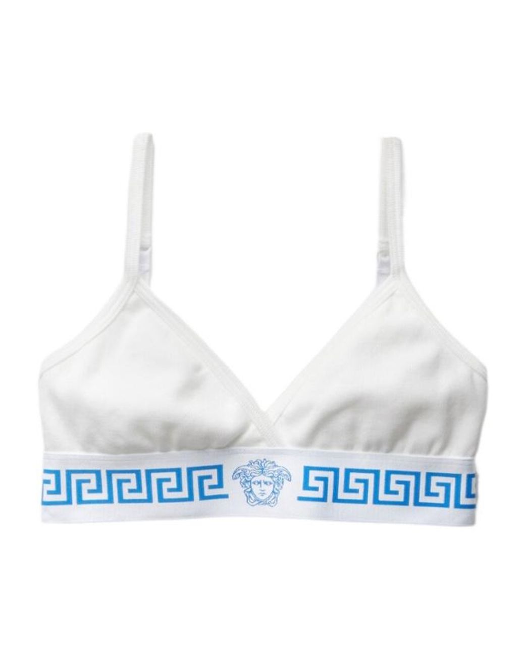 Versace White Ribbed Jersey Bralette