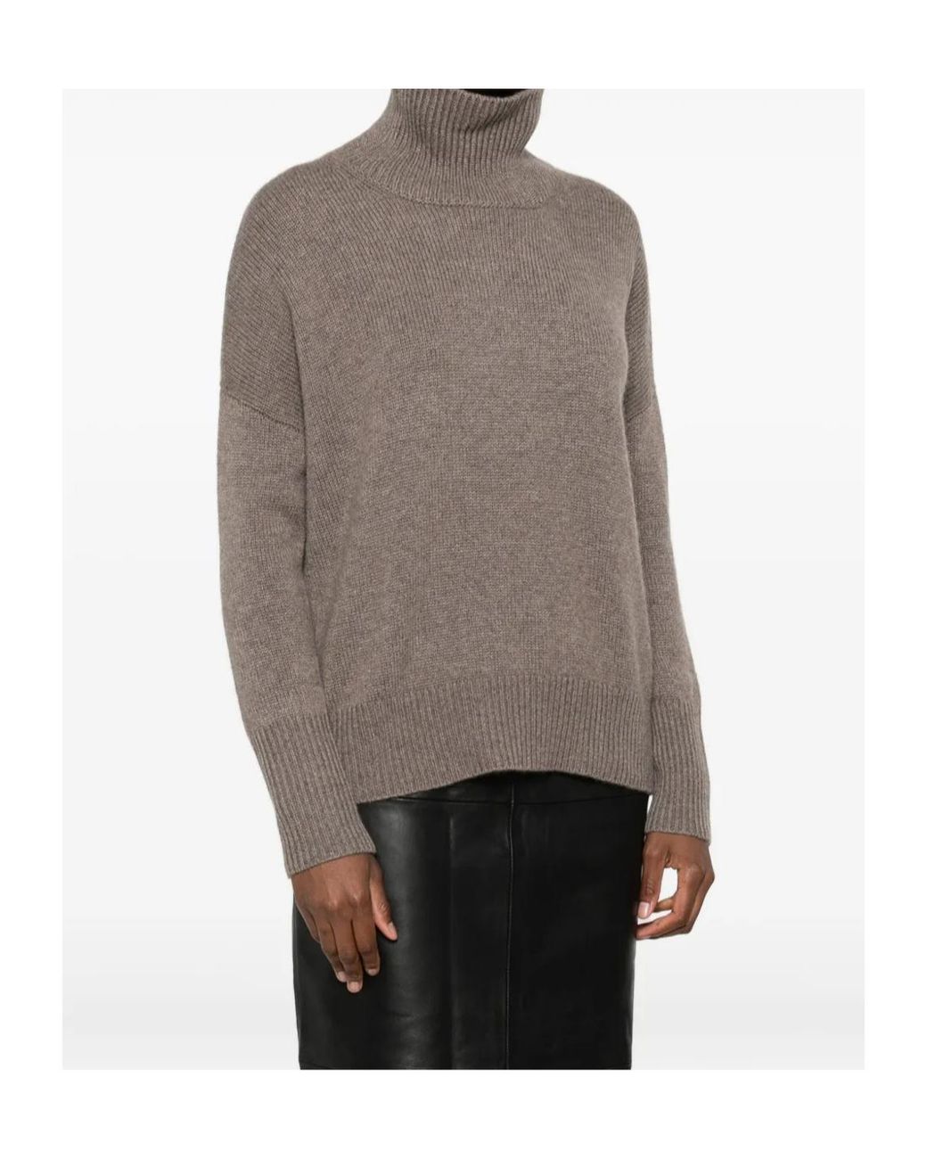 Lisa Yang Gray Heidi High Neck Knitwear