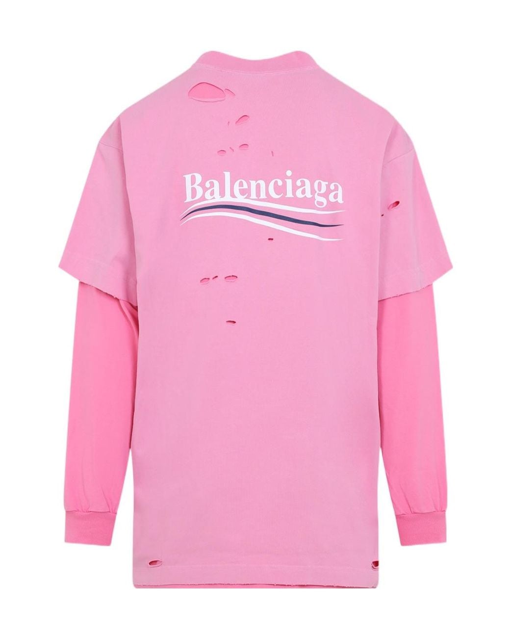 Balenciaga Pink Long Sleeve T-shirt for men