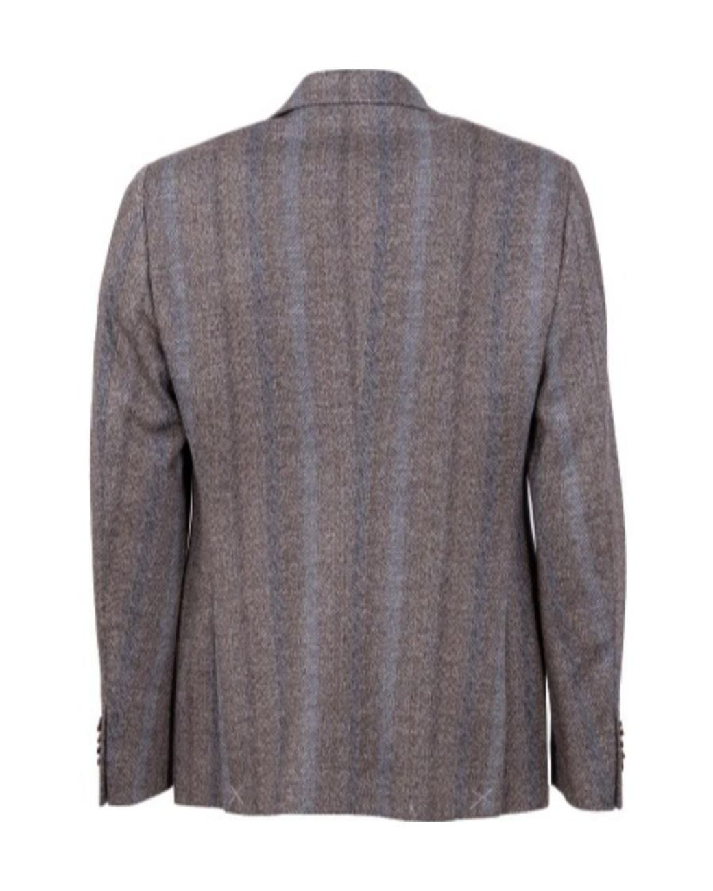 Etro Brown Single-Breasted Striped Blazer for men