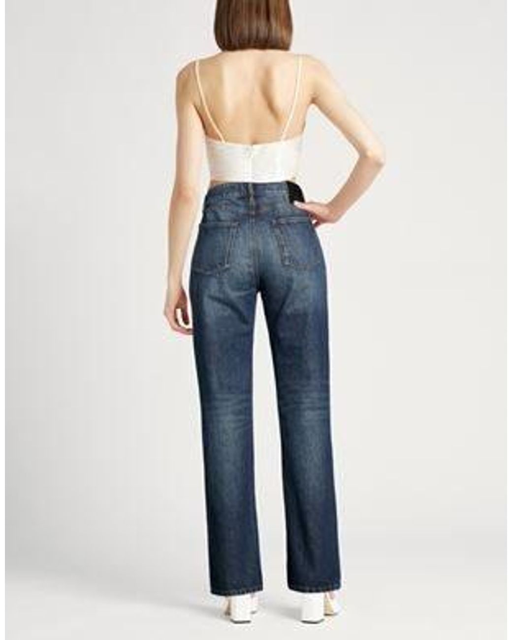 Sportmax Blue Minimalist Dark Straight-Leg Jeans
