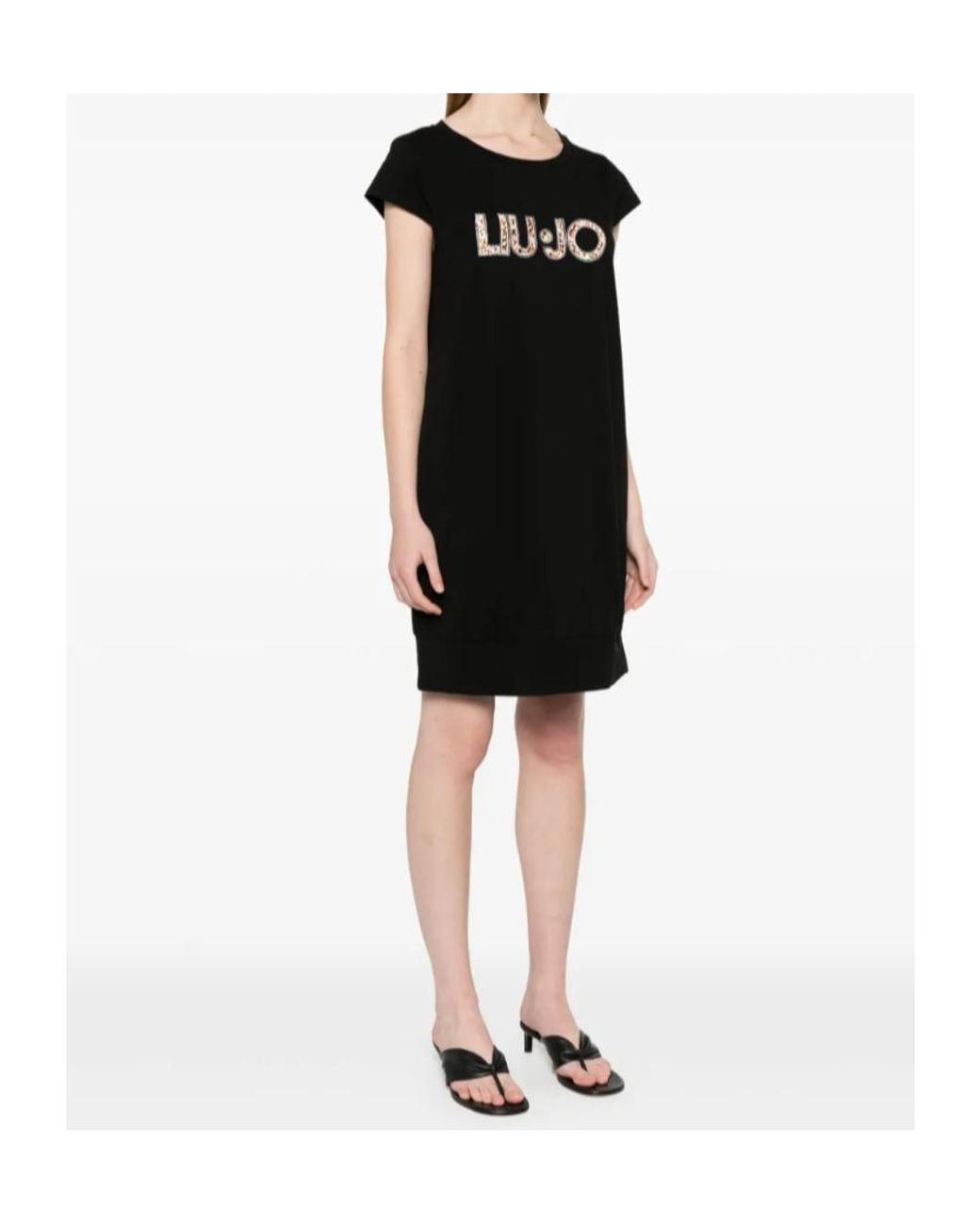 Liu Jo Black Logo-Embellished Mini Dress