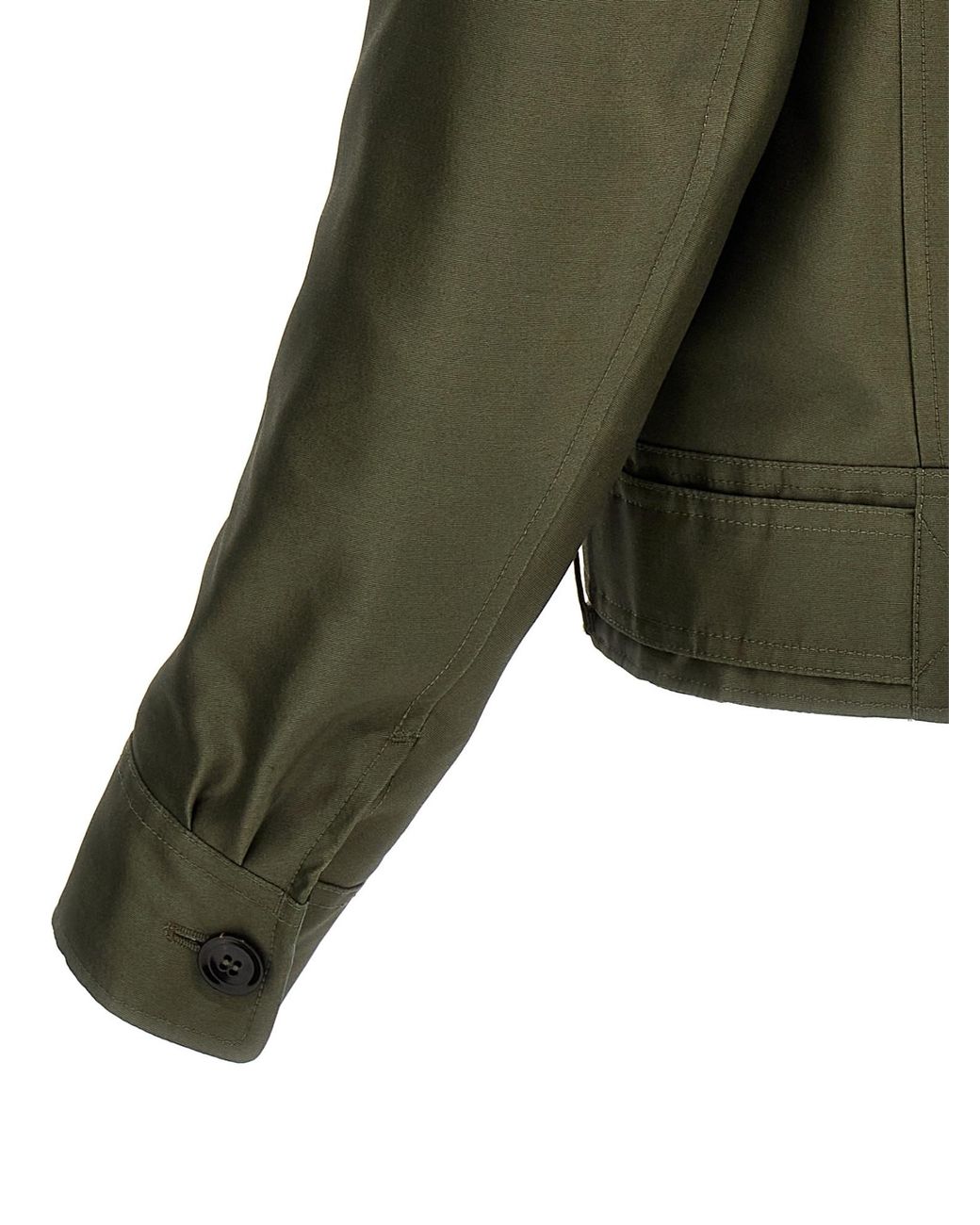Tom Ford Green Belted-Waist Military Jacket for men