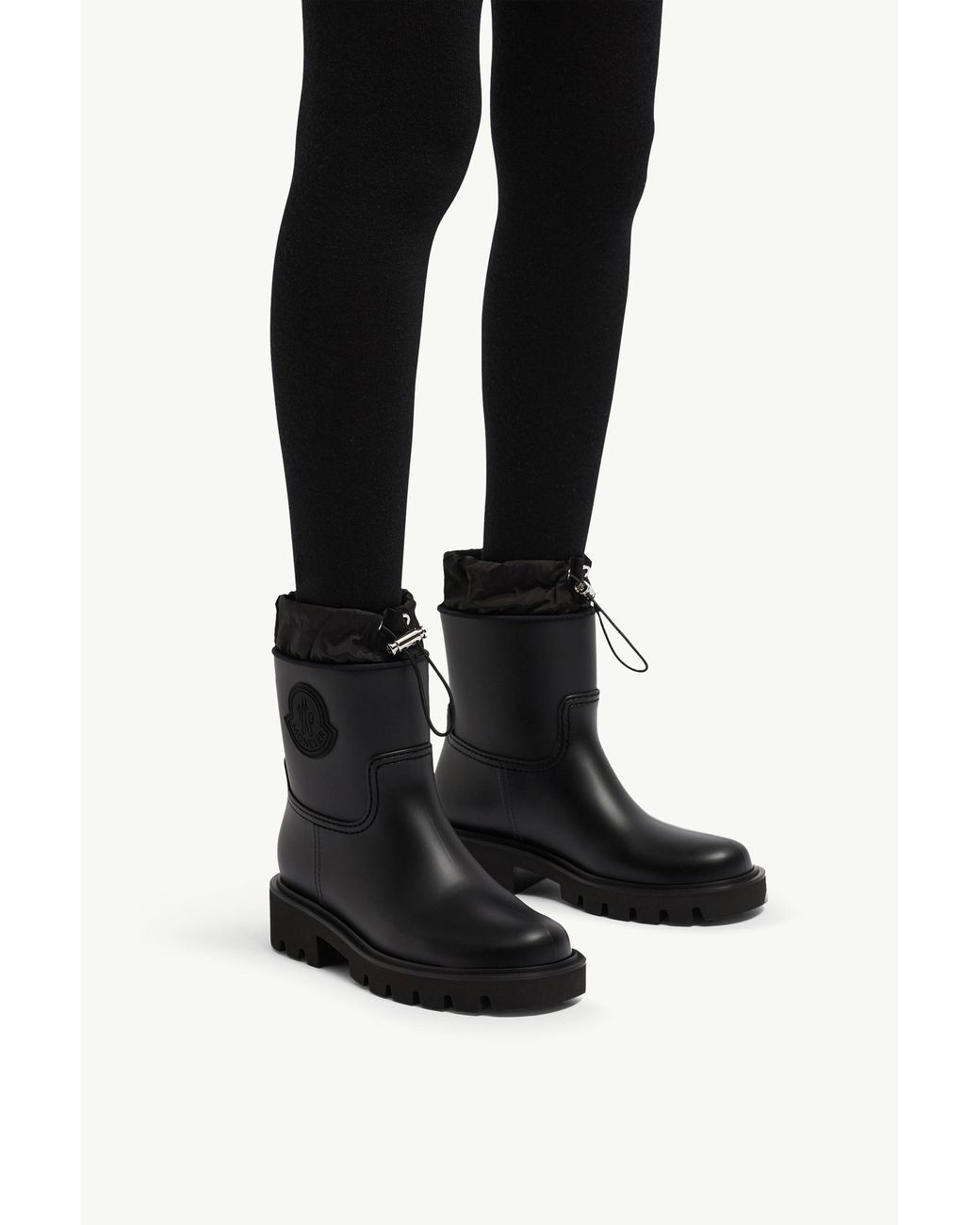 Moncler Black Kickstream Rain Boots