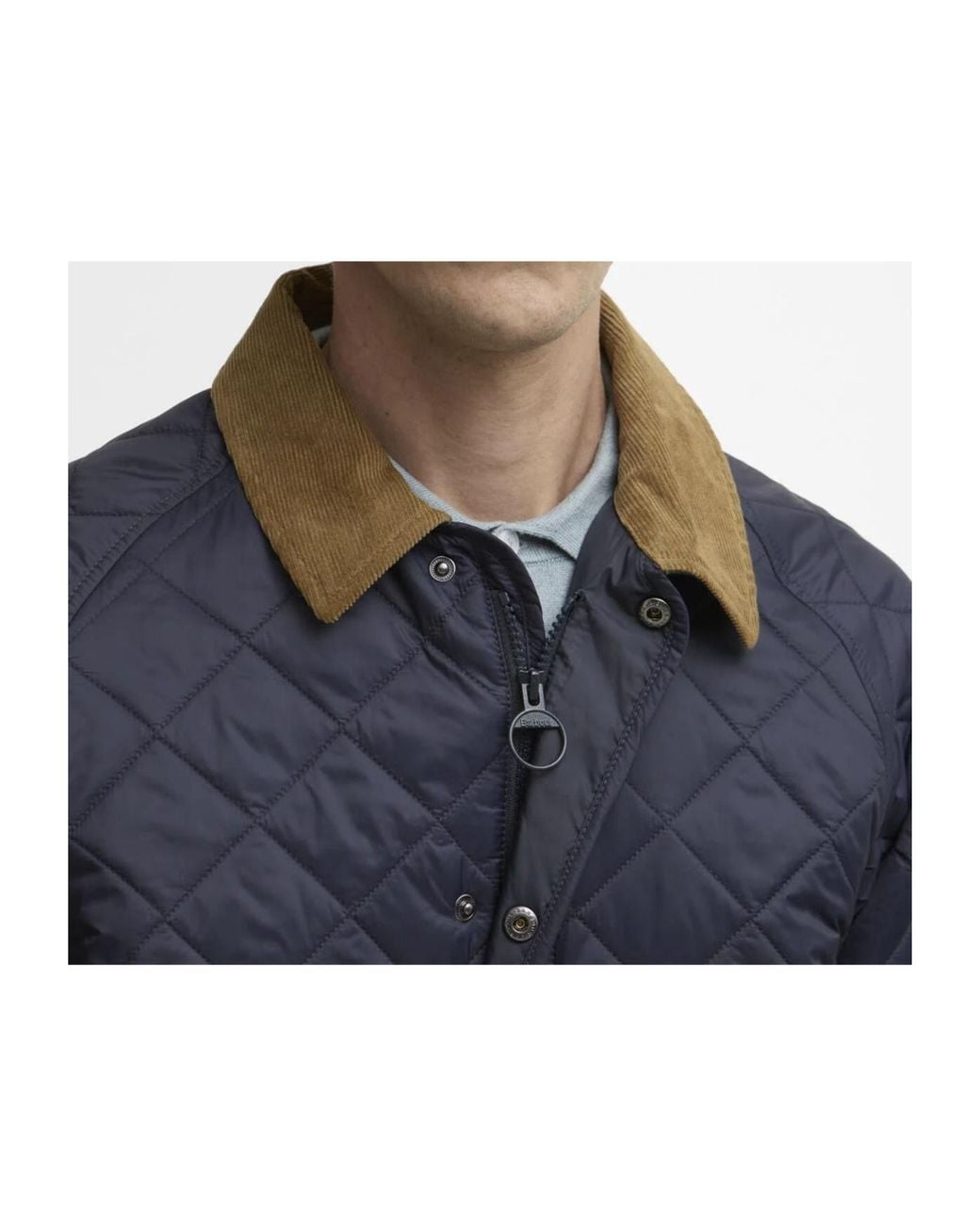 Barbour Blue City Bedale Quilted Corduroy-Collar Jacket for men