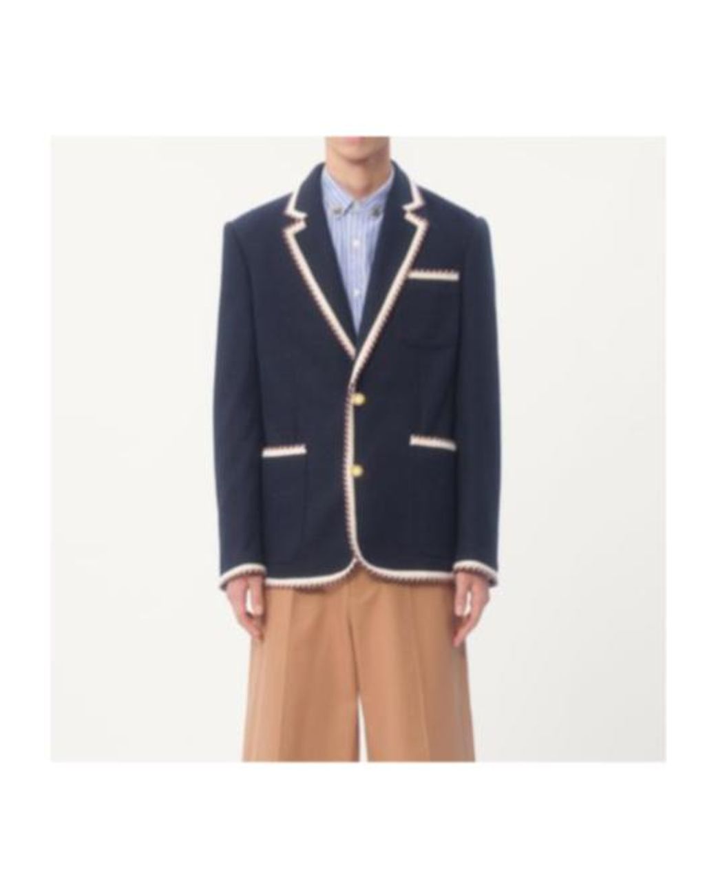 Valentino Blue Single-Breasted Straight-Hem Blazer for men