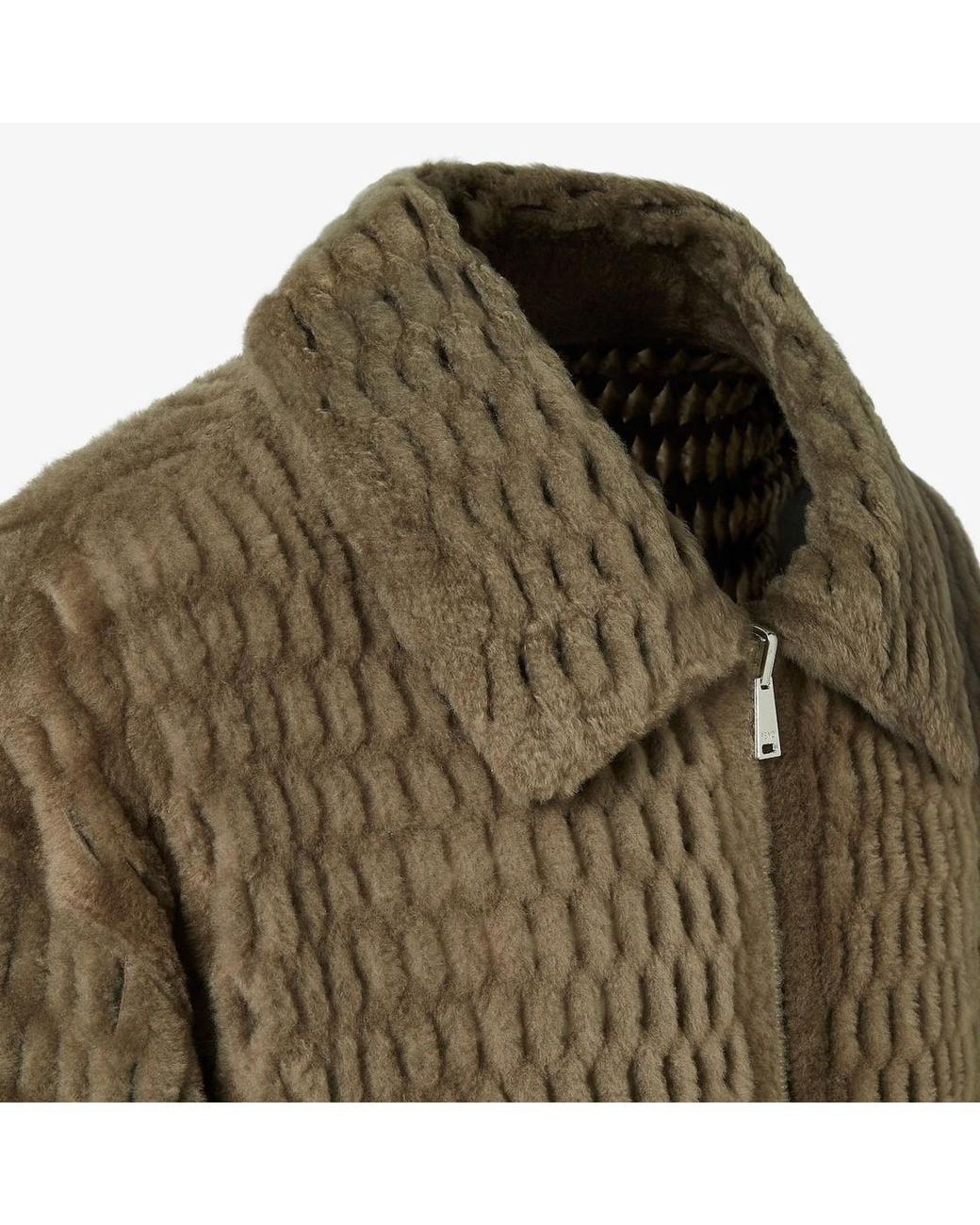 Fendi Green Reversible Shearling Blouson for men
