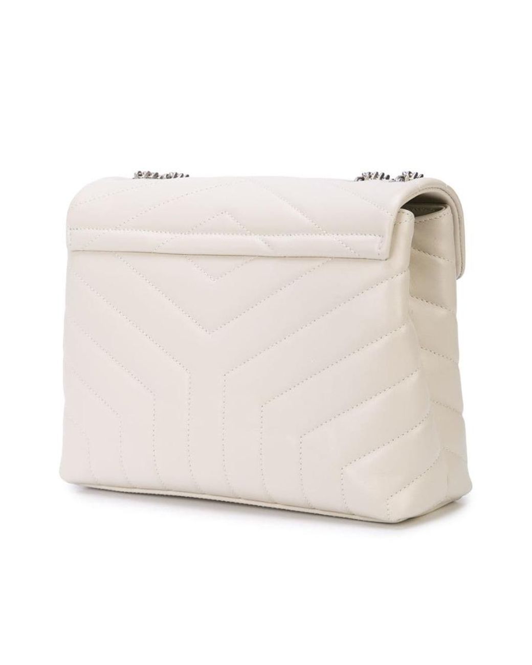 Saint Laurent Natural Loulou Matelassé Small Shoulder Bag