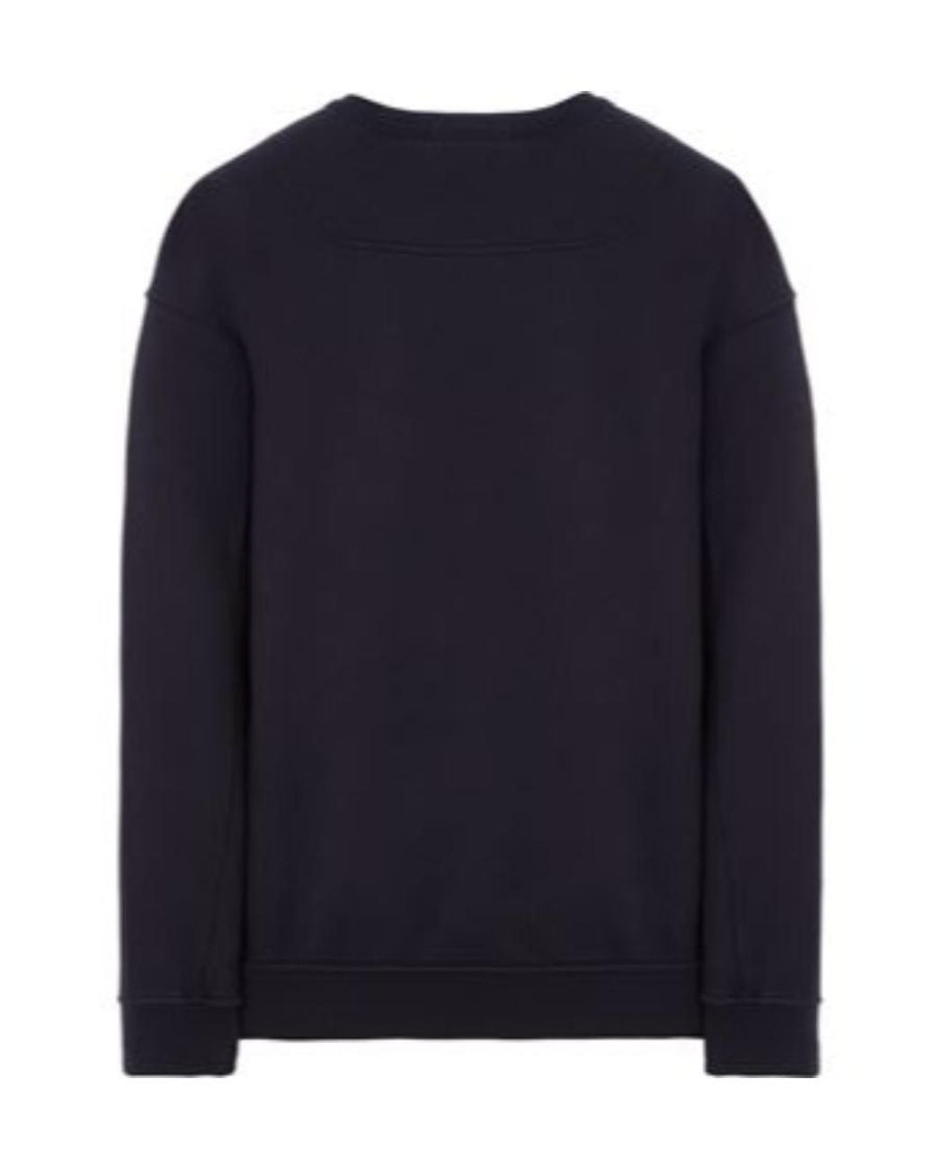 Stone Island Blue Embroidered-Logo Cotton Sweatshirt for men