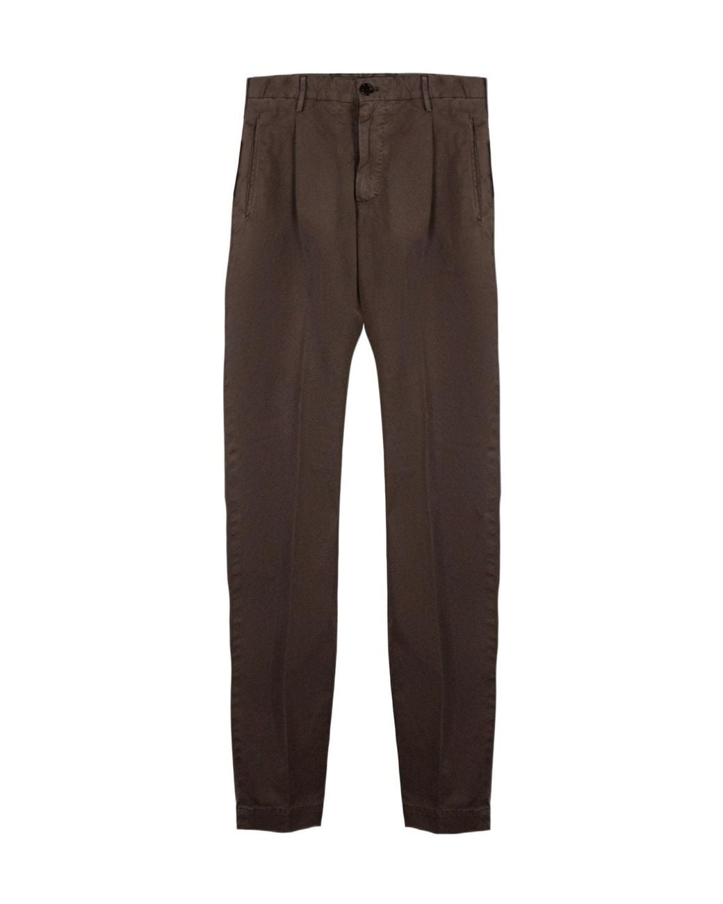 Incotex Brown Pleated Regular-Fit Pants for men