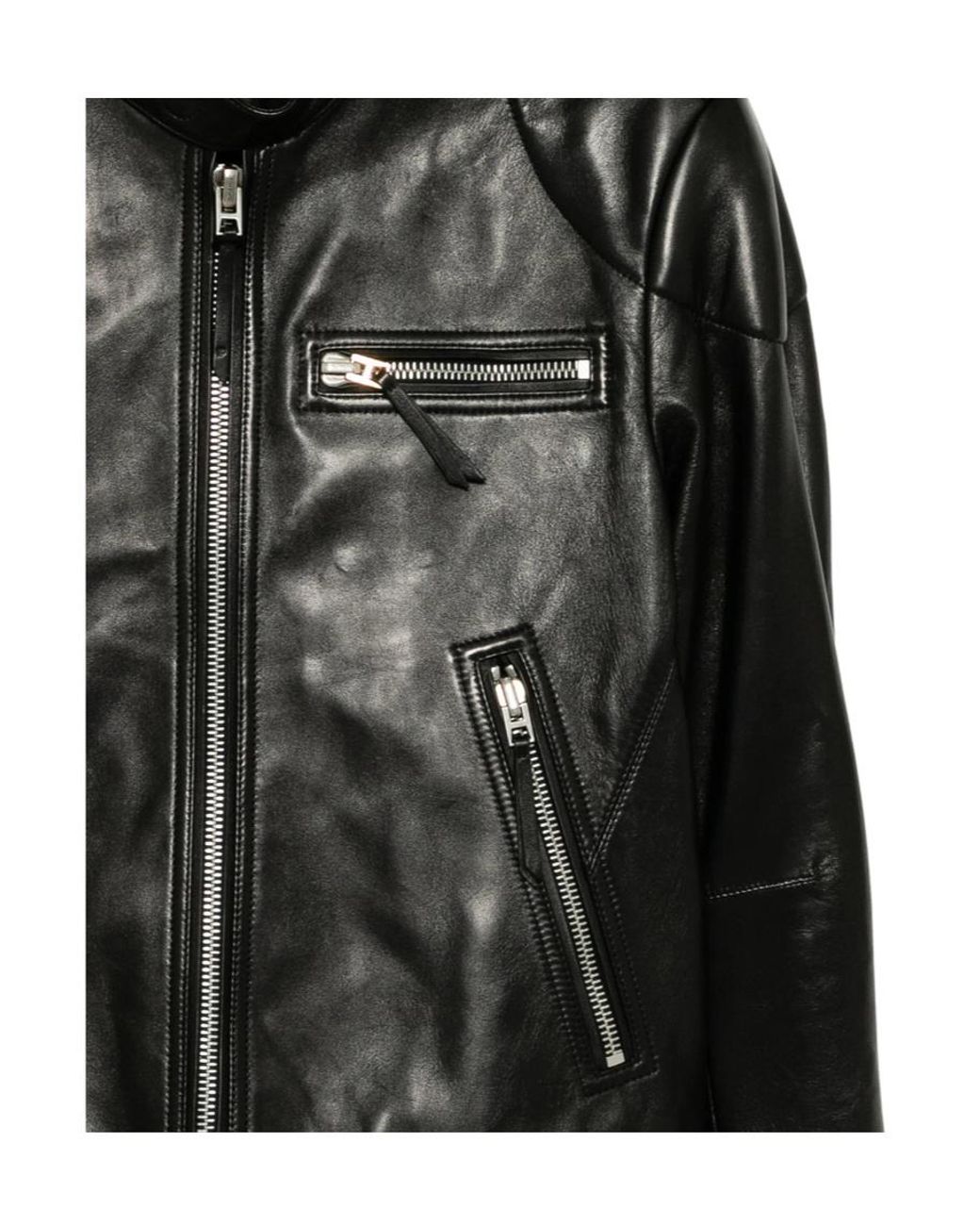 Tom Ford Black Leather Biker Jacket for men