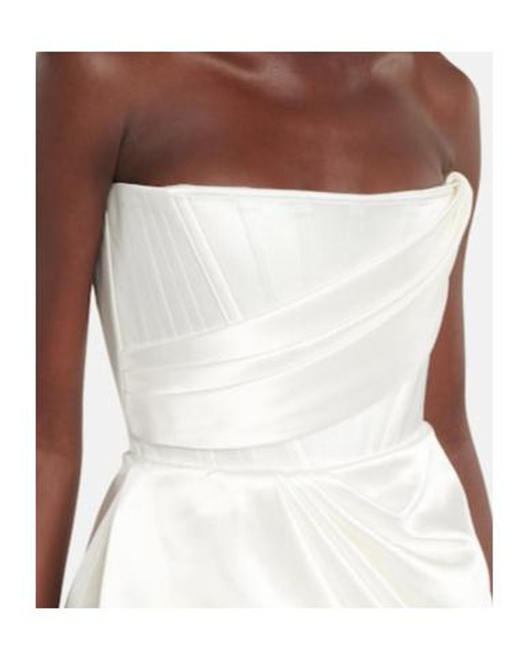 Alex Perry White Bridal Blair Satin Minidress