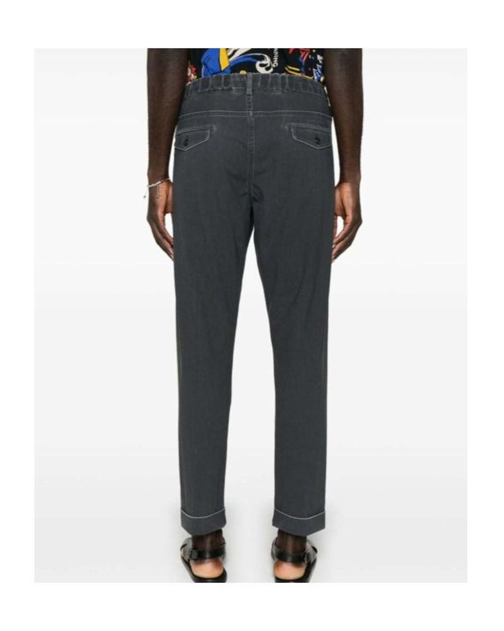 Eleventy Gray Belt Loop Casual Pants for men