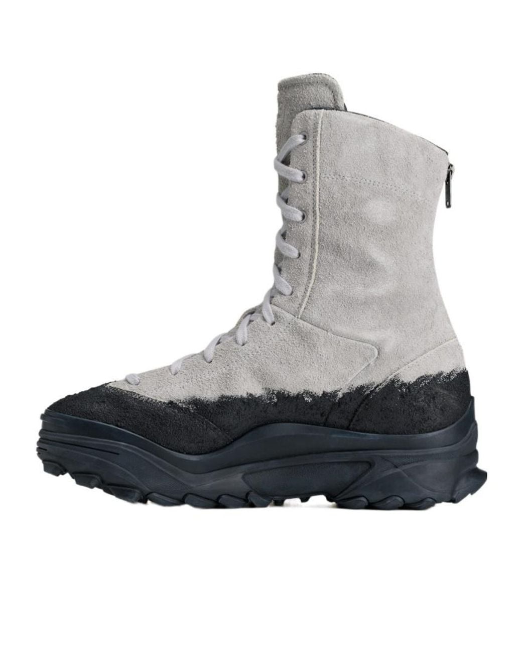 Y-3 Gray Suede Panelled Boots for men