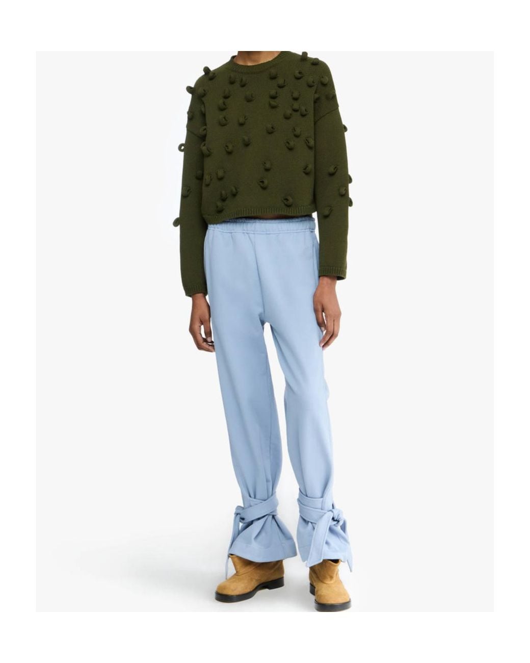 J.W. Anderson Green Jw Anderson Cropped Loop Jumper