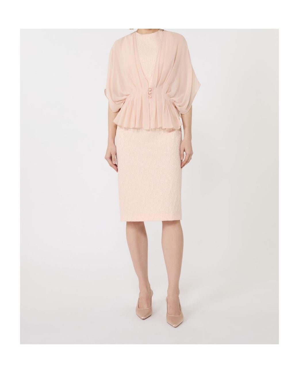 Max Mara Pink Buttoned Pleated Blouse