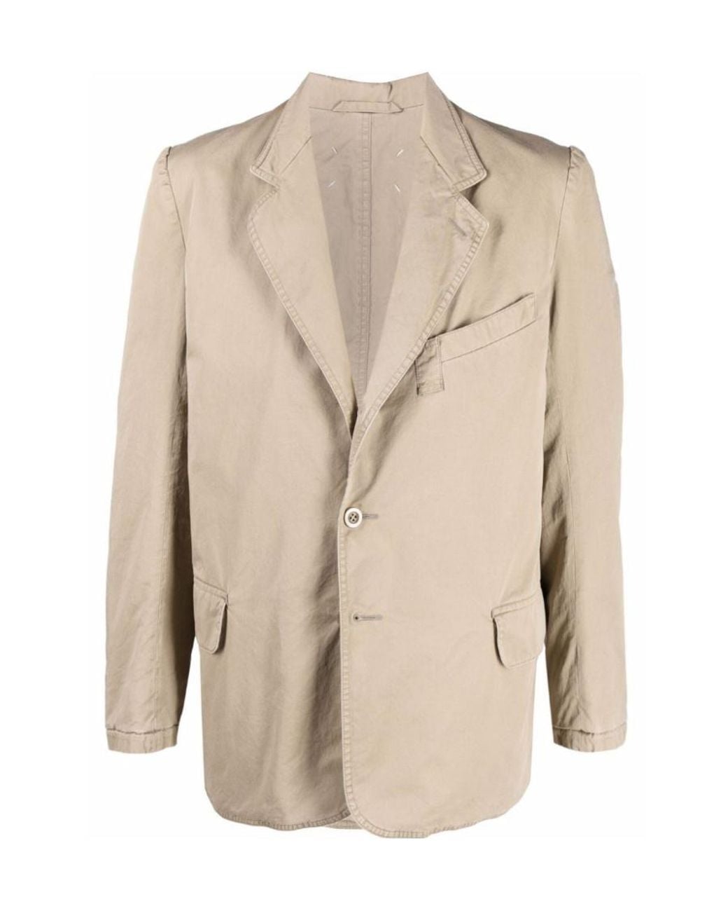 Maison Margiela Natural Notched-Lapels Single-Breasted Blazer for men