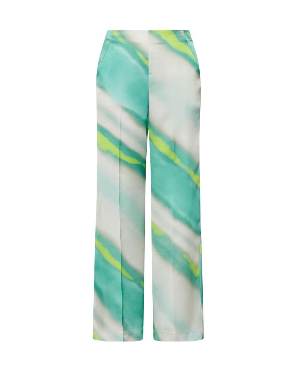 Marella Green Patterned Casual Trousers