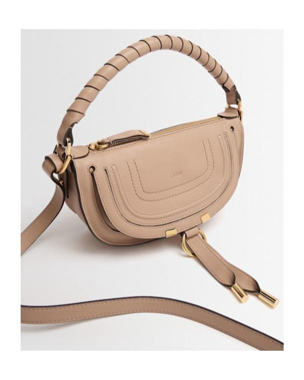 Chloé Natural Medium Marcie Smooth Leather Bag