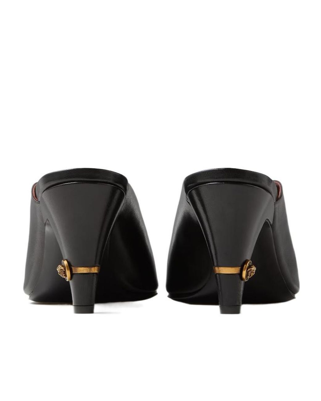 Versace Black Sculpted Heeled Mules