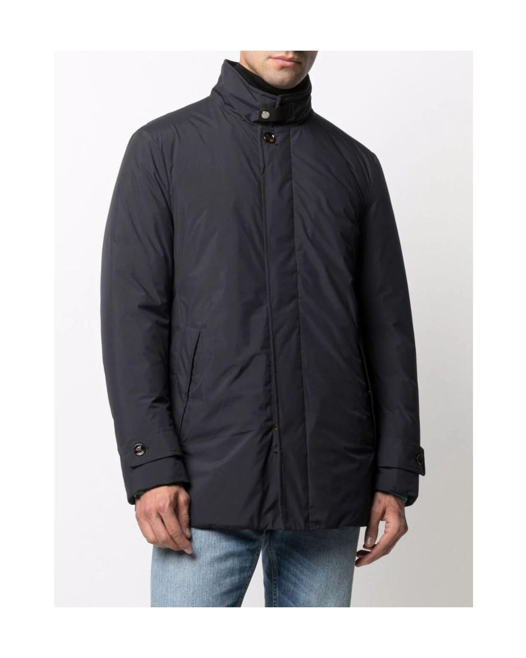 Moorer Blue Raffaello-Stp Padded Coat for men