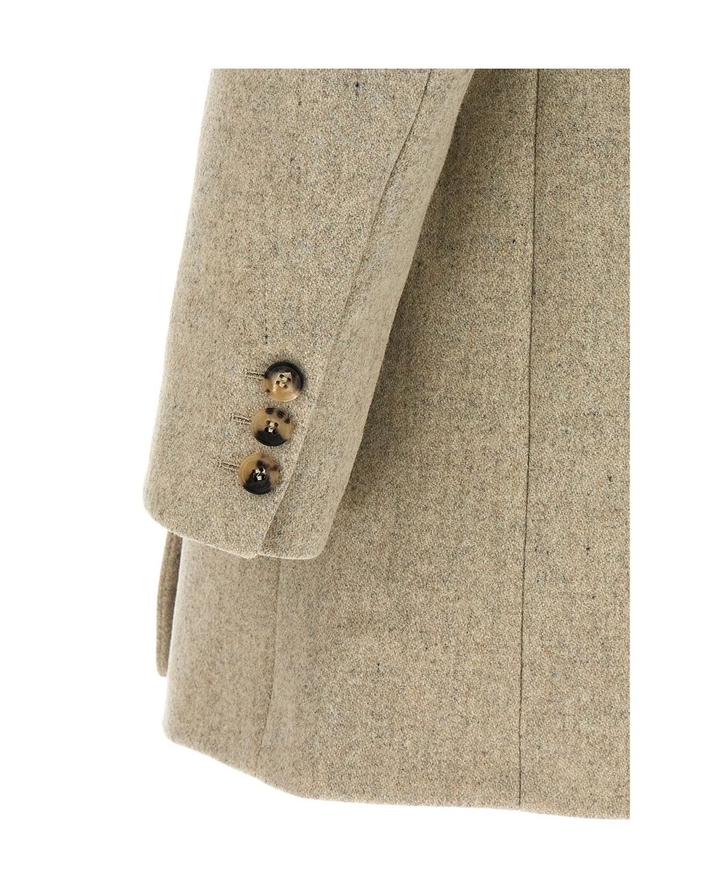 Isabel Marant Natural Double-Breasted Tailored Blazer