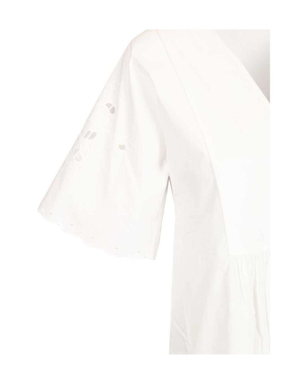 Weekend by Maxmara White Embroidered V-Neck Dress