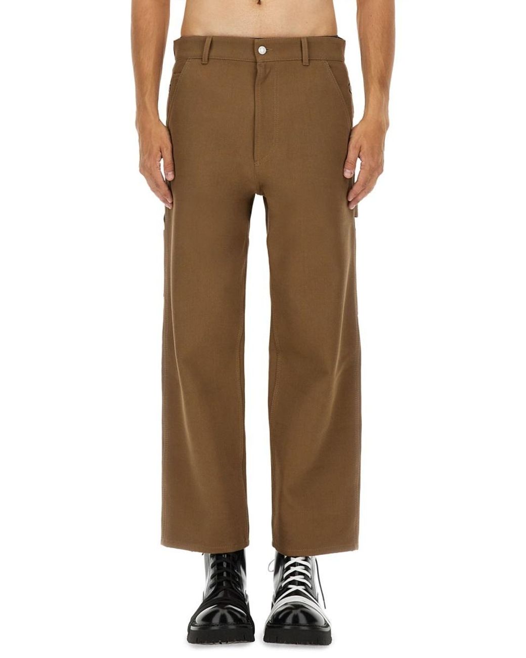 Moschino Brown Cotton Pants for men