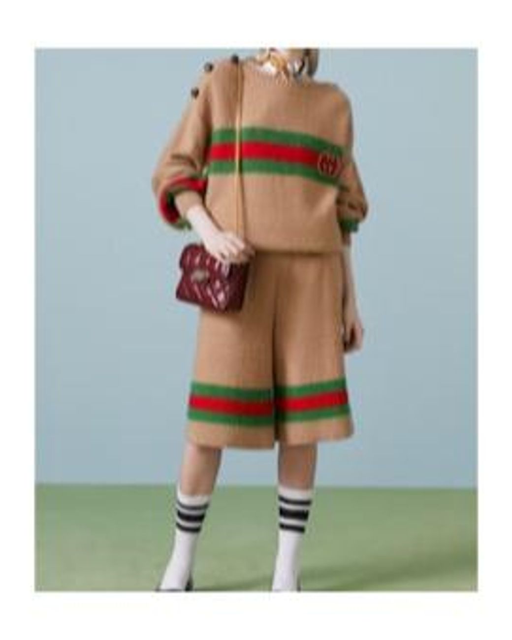 Gucci Natural Knit Shorts With-- Detail