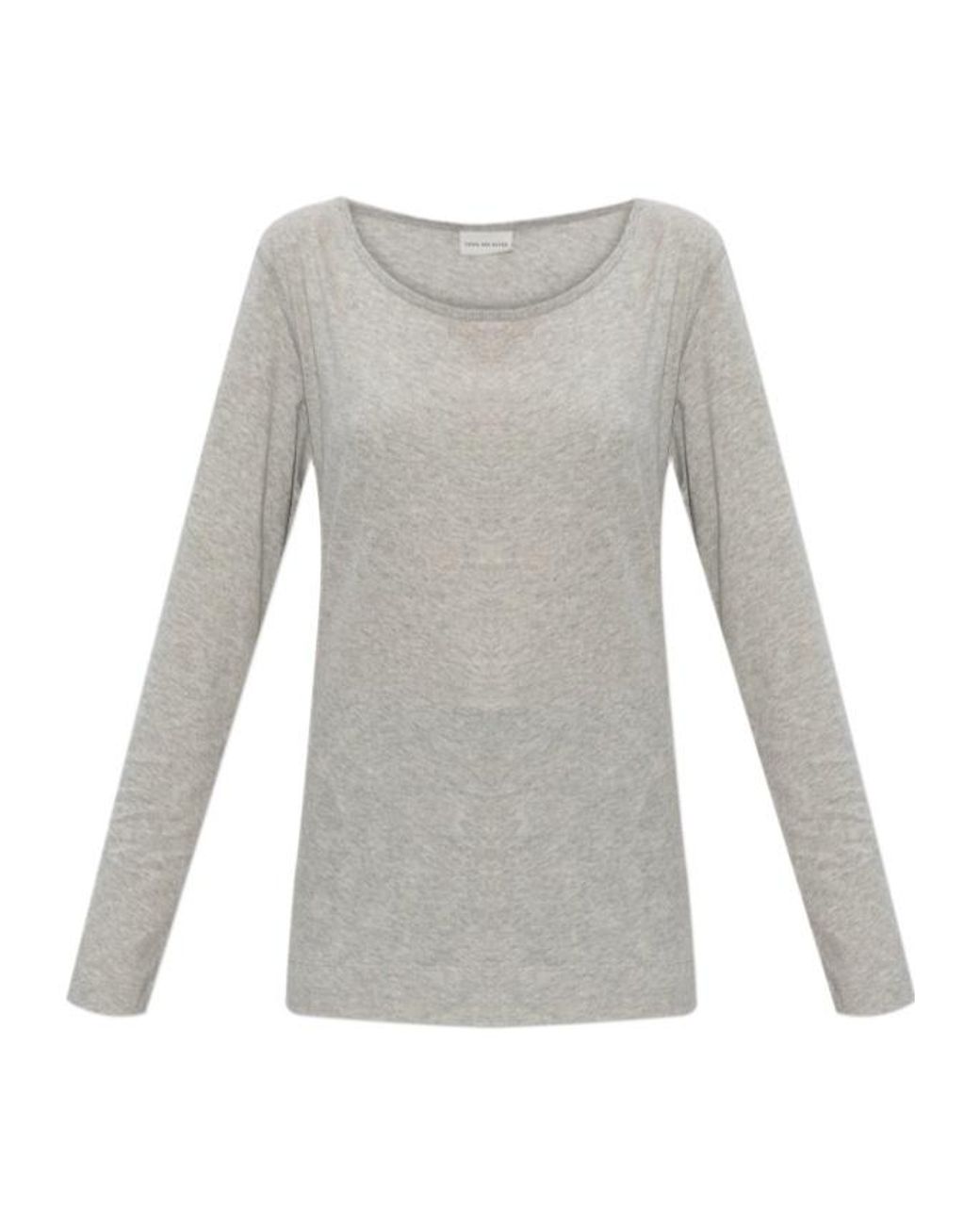 Dries Van Noten Gray Long-Sleeve T-Shirt