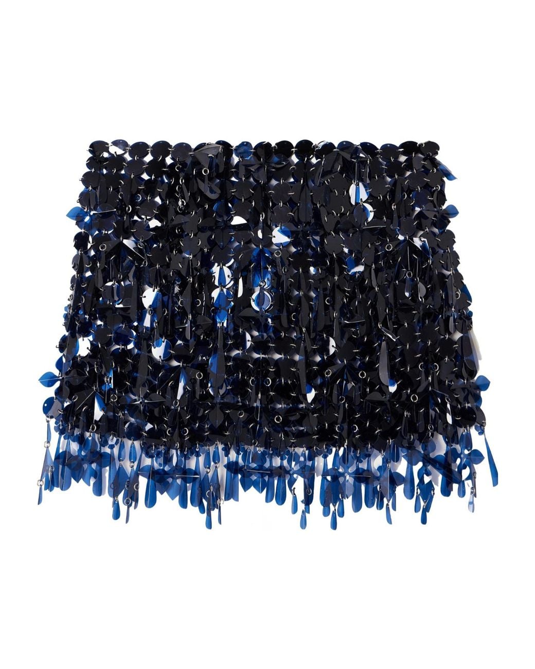 Rabanne Blue Assemblage Sequined Mini Skirt