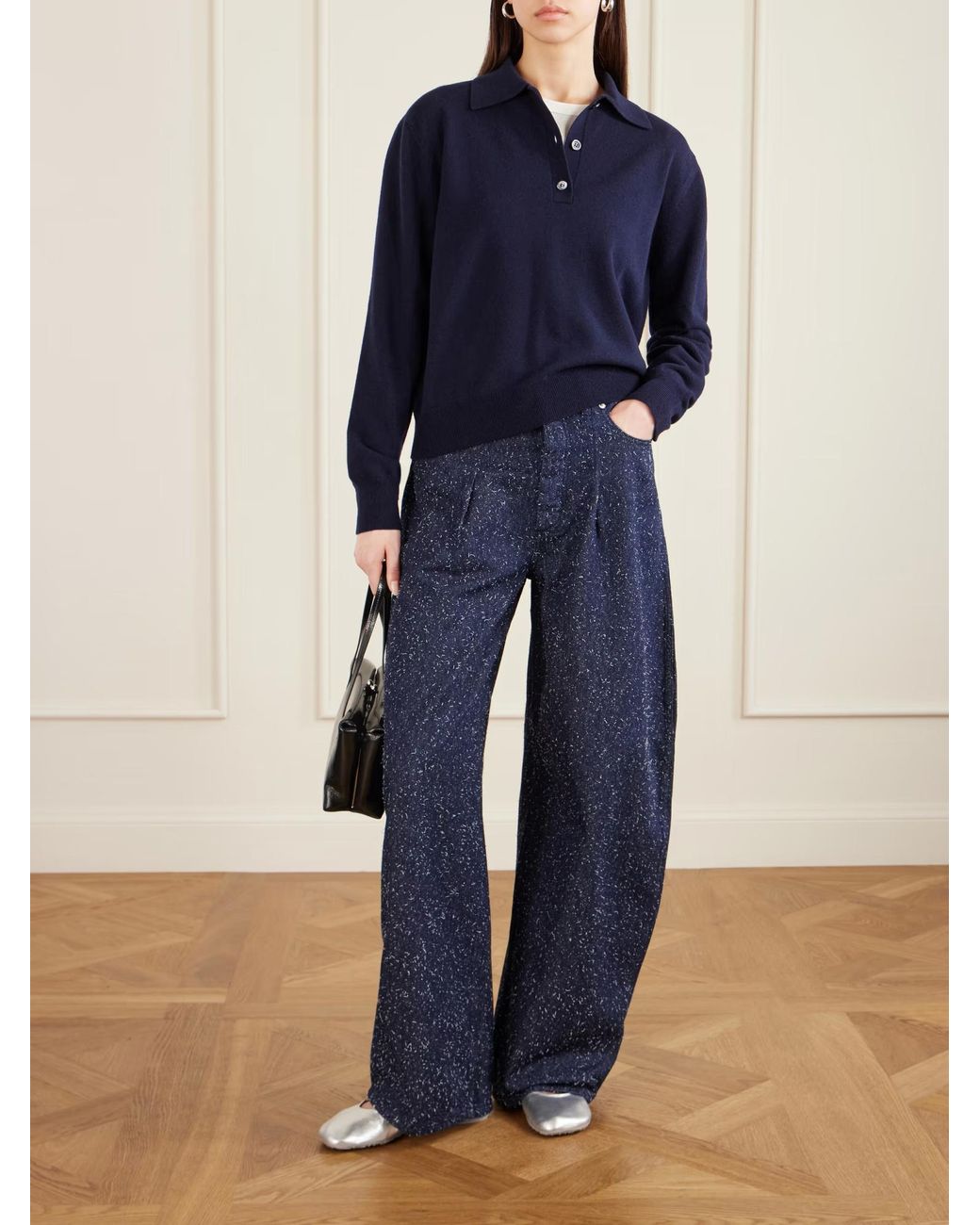 Jacquemus Blue High-Waisted Wide-Leg Jeans