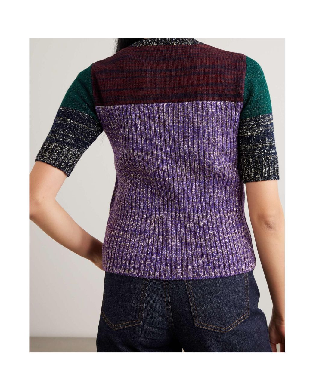 Valentino Purple Short-Sleeved Sweater