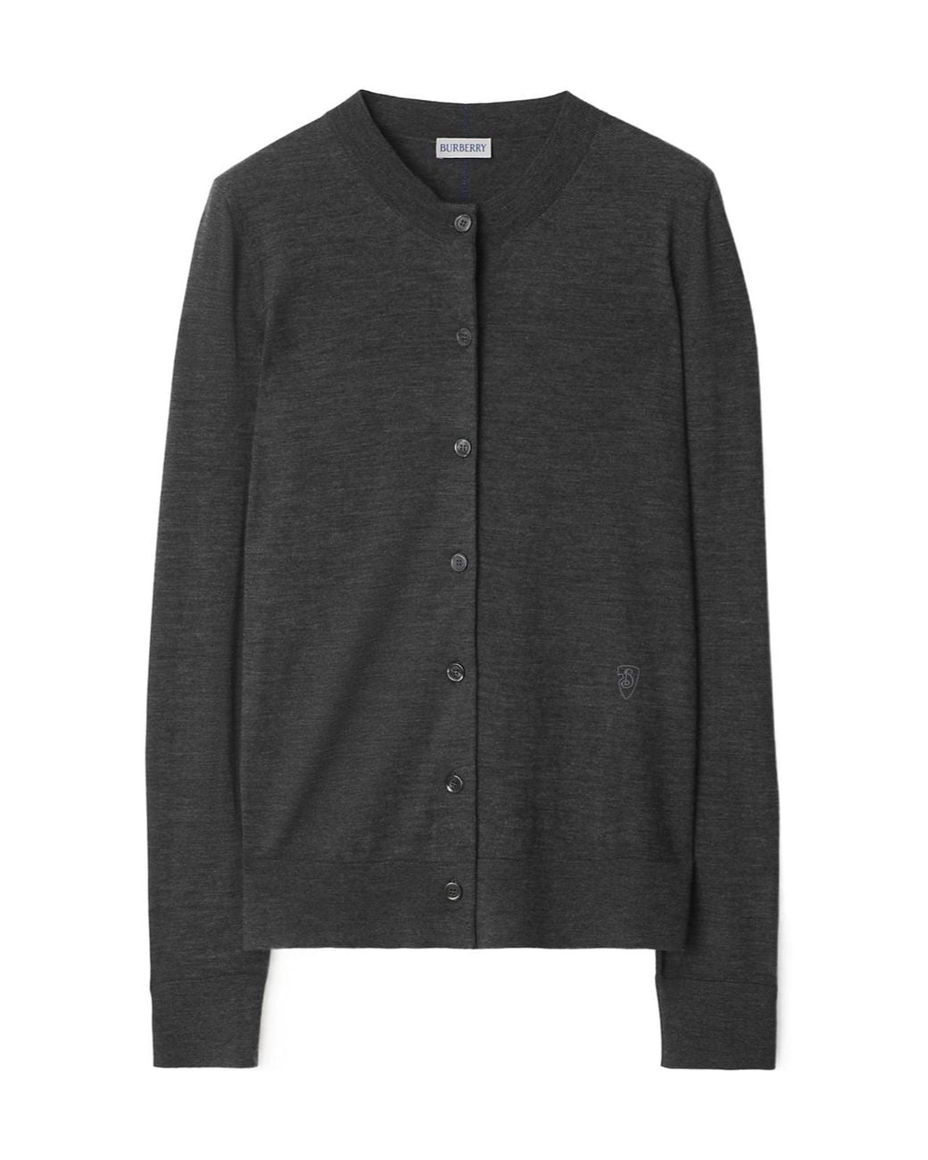 Burberry Black Logo Embroidered Buttoned Cardigan
