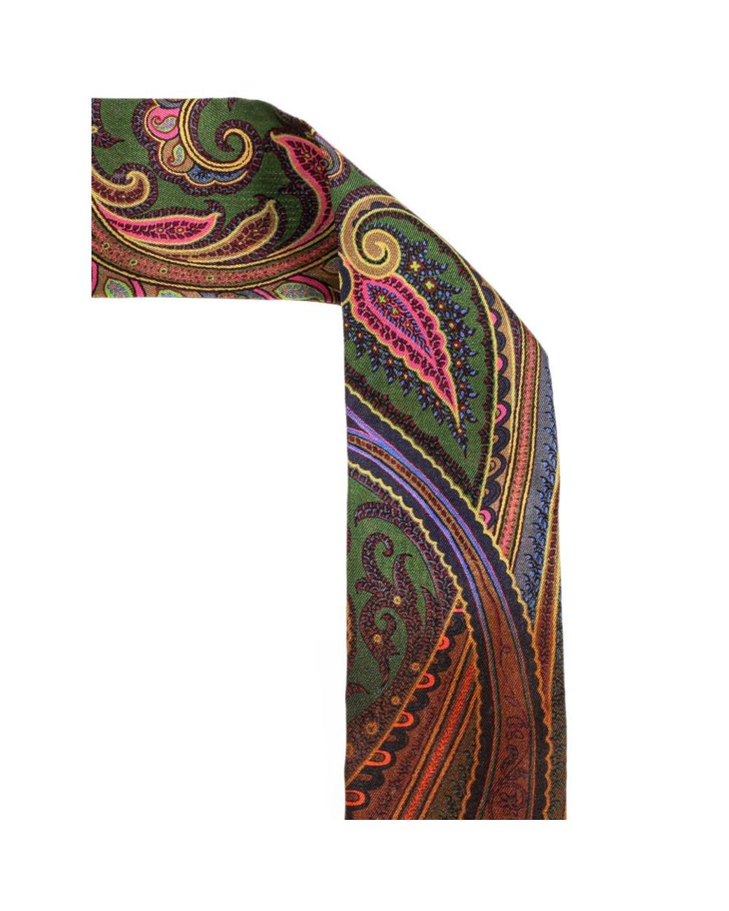Etro Blue Pointed-Tip Silk Scarf