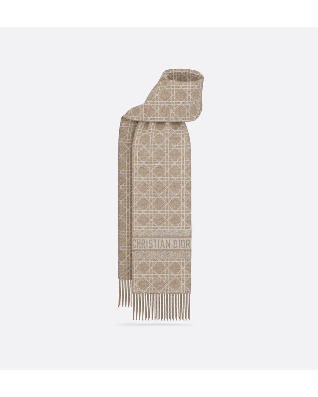 Dior White Cannage Scarf