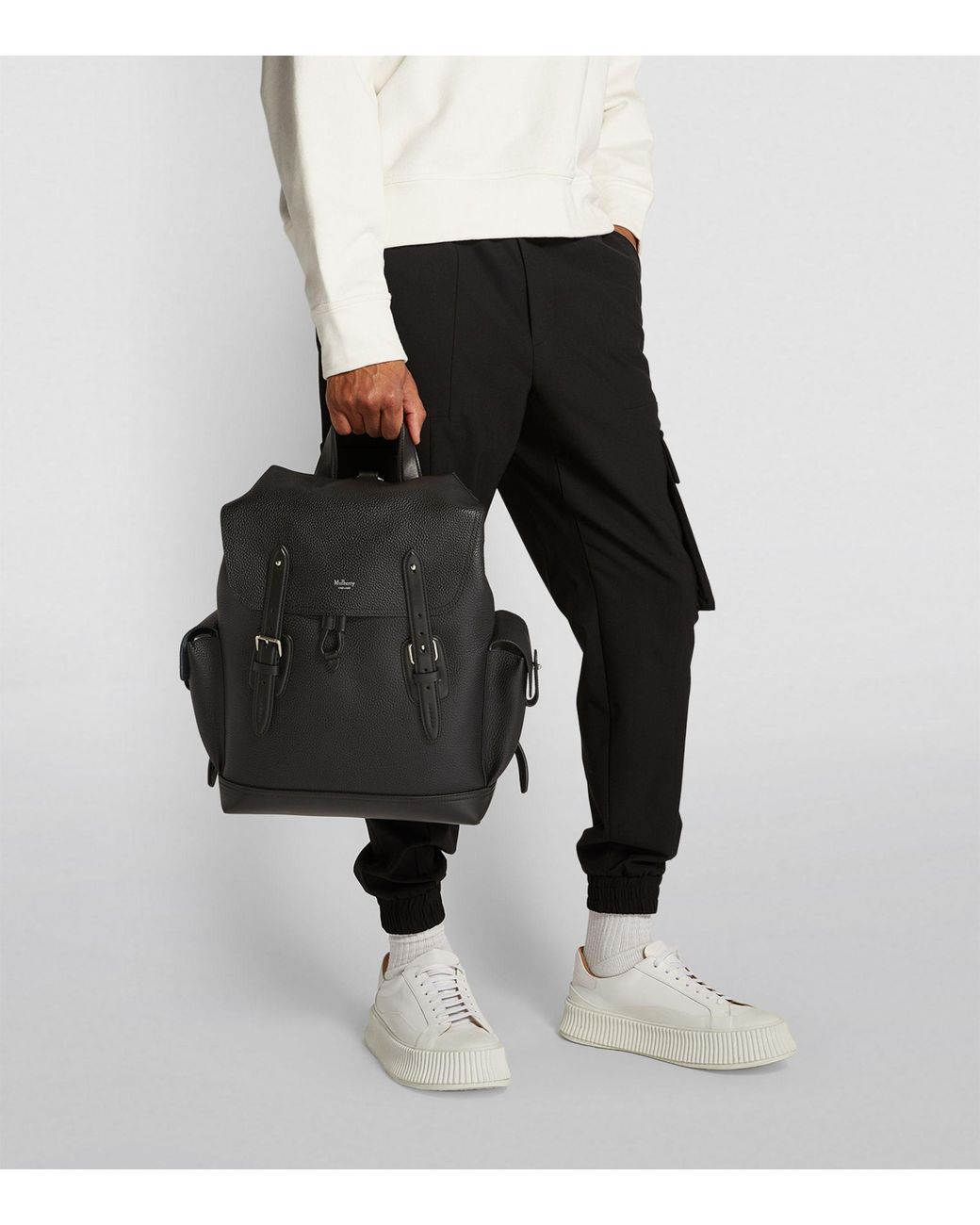 Mulberry Black Heritage Textured Backpack for men