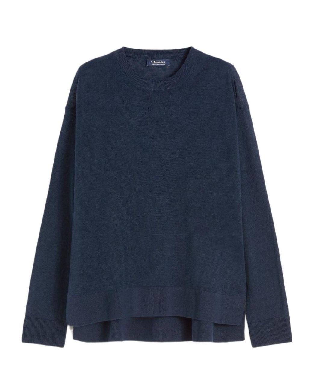 Max Mara Blue Fiorire Crewneck Long-Sleeved Jumper