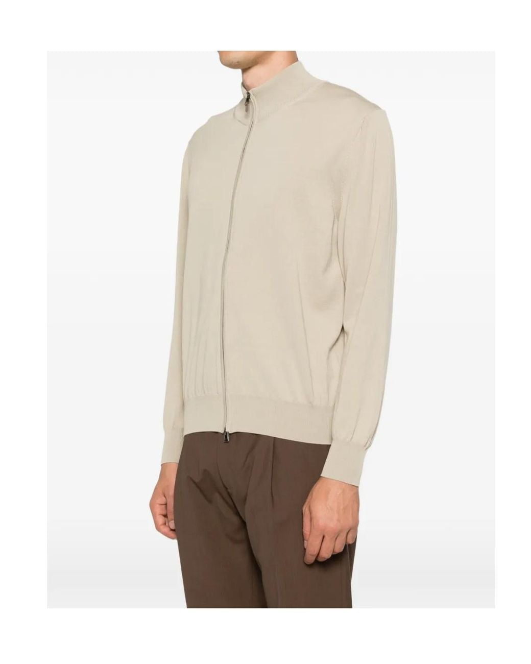 Canali Natural Zip-Up Cardigan for men