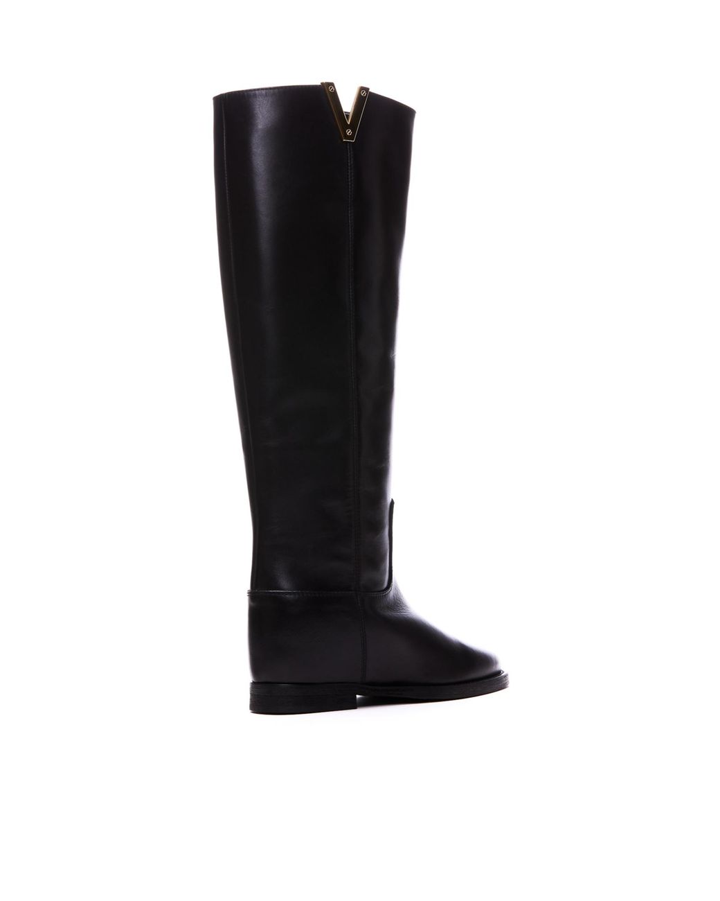 Via Roma 15 Black High Logo Detail Boots