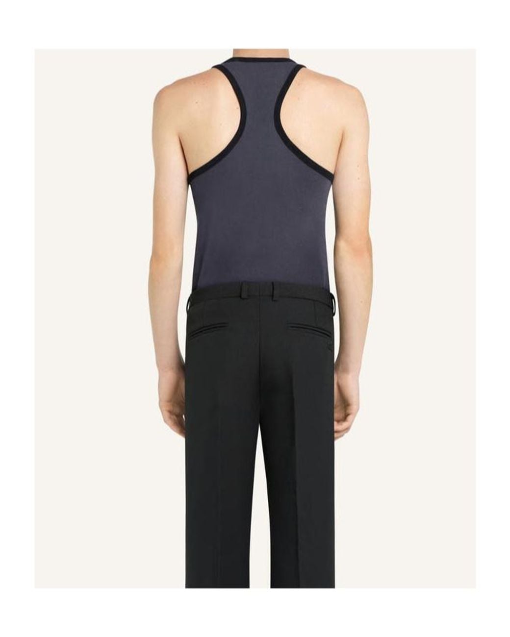 Courreges Blue Courrèges Logo Embroidered Jersey Tank Top for men