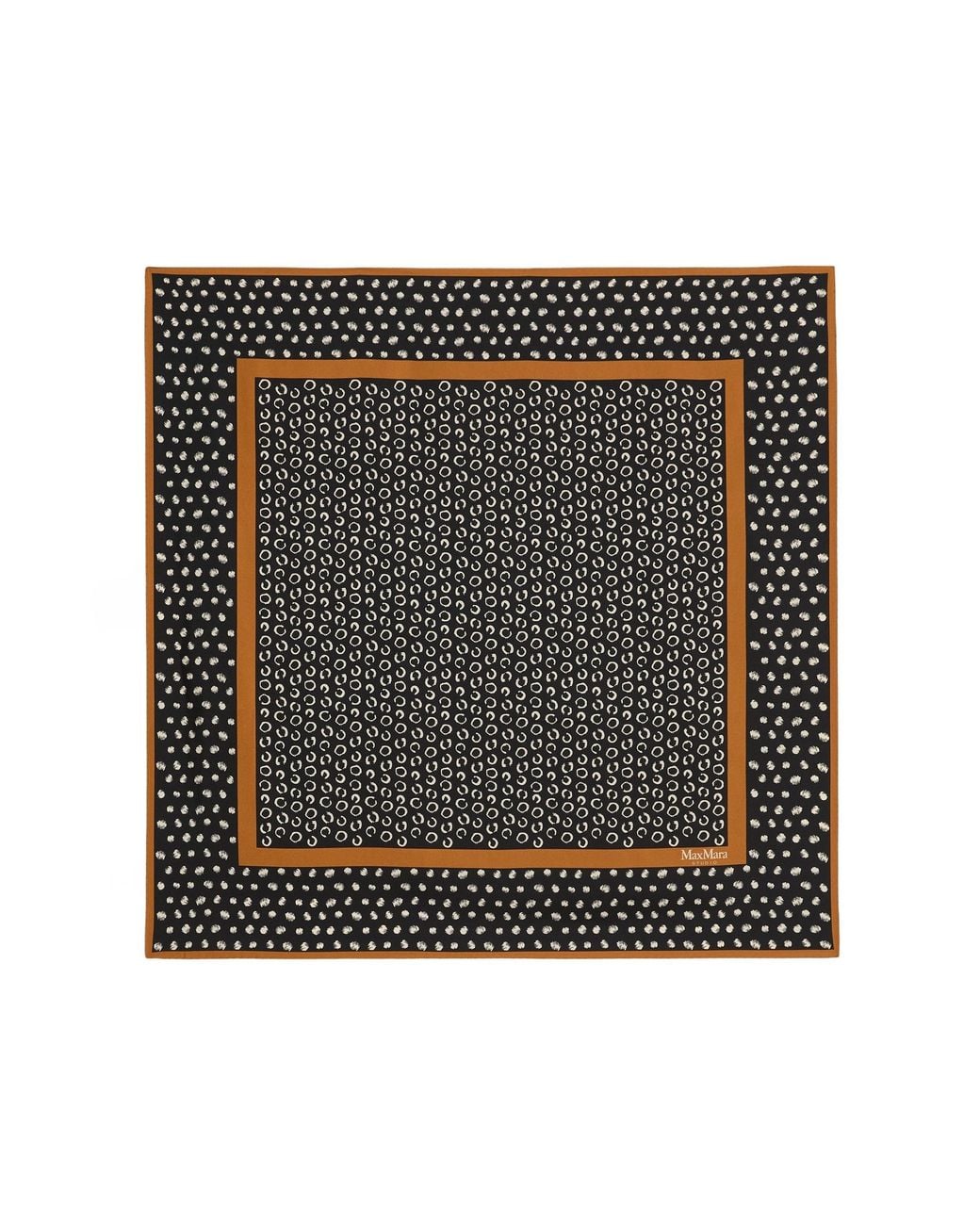 Max Mara Black Taquila Polka-Dot Silk Scarf