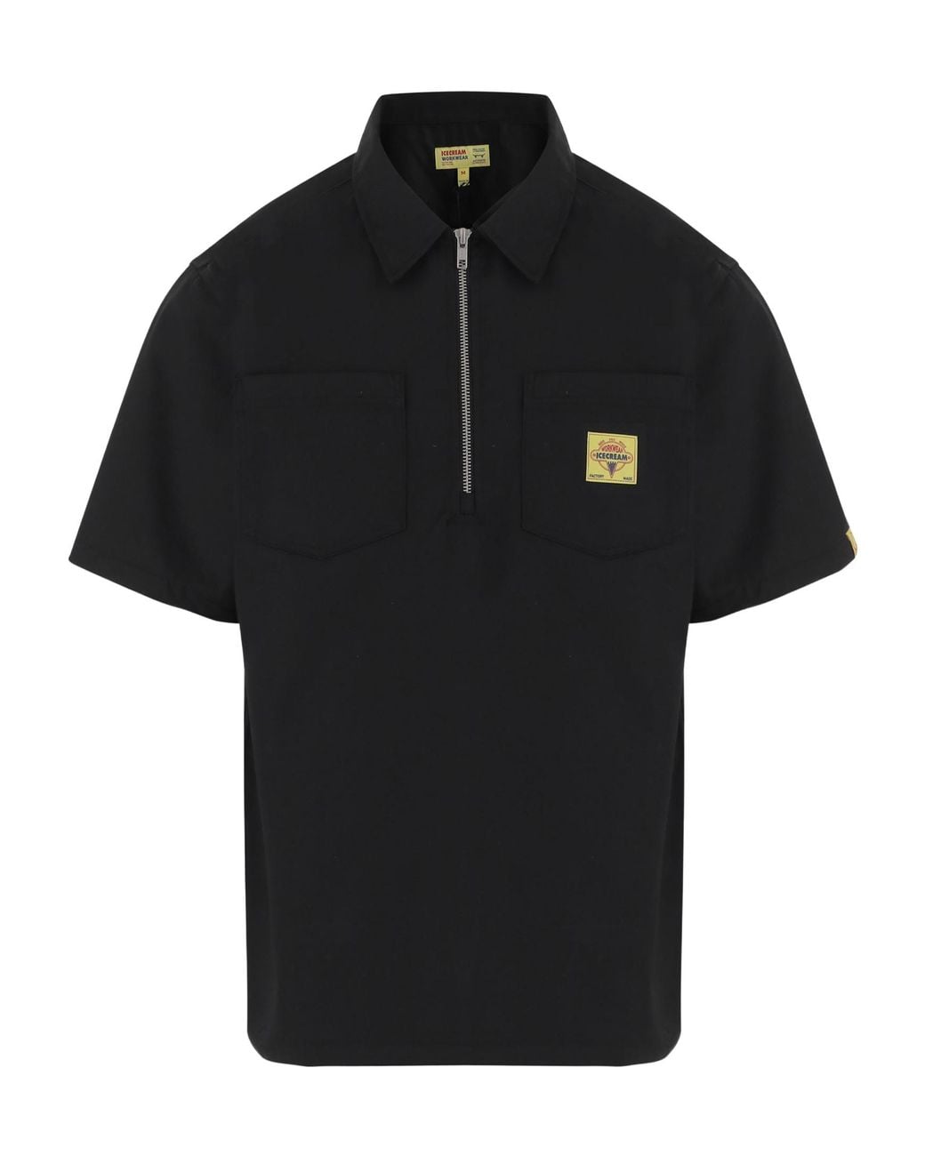 ICECREAM Black Zip Pocket Polo Shirt for men
