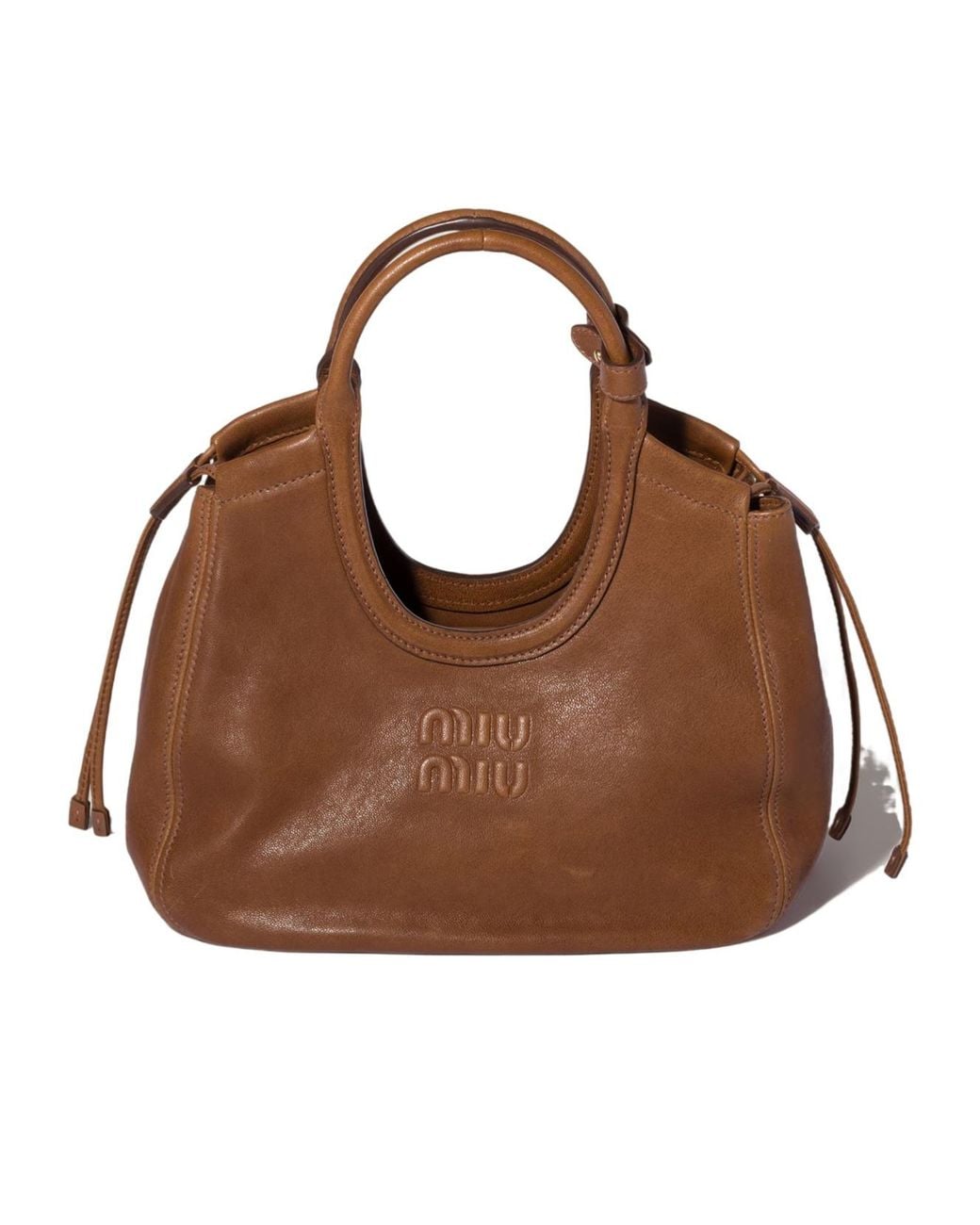 Miu Miu Brown Ivy Nappa Leather Tote Bag