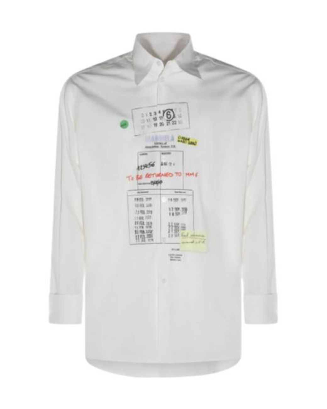 MM6 by Maison Margiela White Graphic Printed Buttoned Shirt