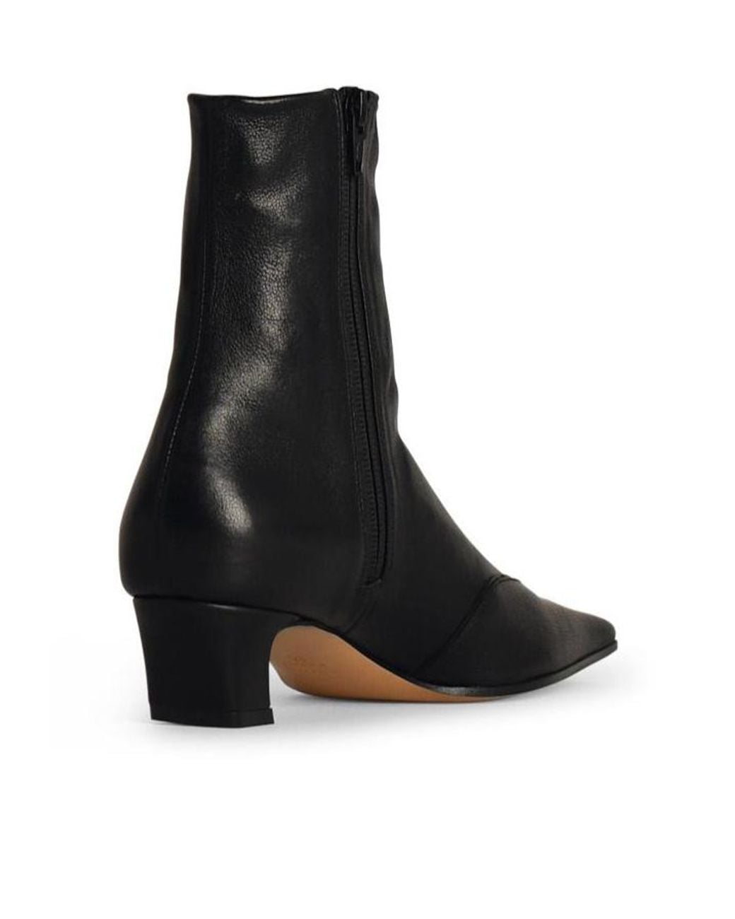 Khaite Black Nevada Almond Toe Ankle Boots